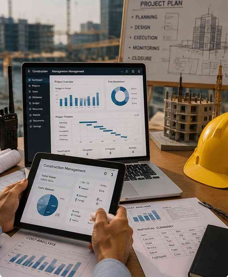 Real Estate Builder and Construction Material Management Dashboard